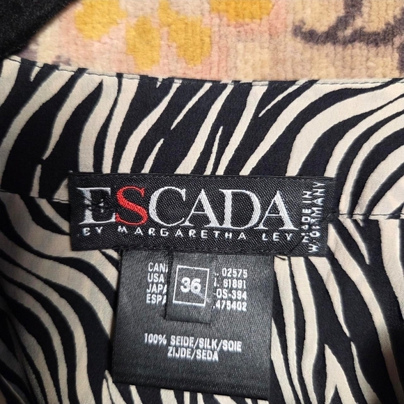 Vintage Escada Black and White Zebra Silk Blouse - Picture 5 of 5